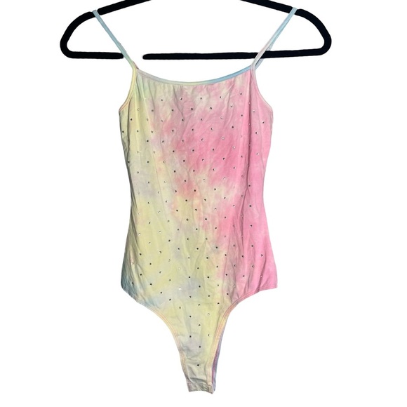 NWT Wild Honey Rhinestone Tie Dye Bodysuit - Picture 3 of 5